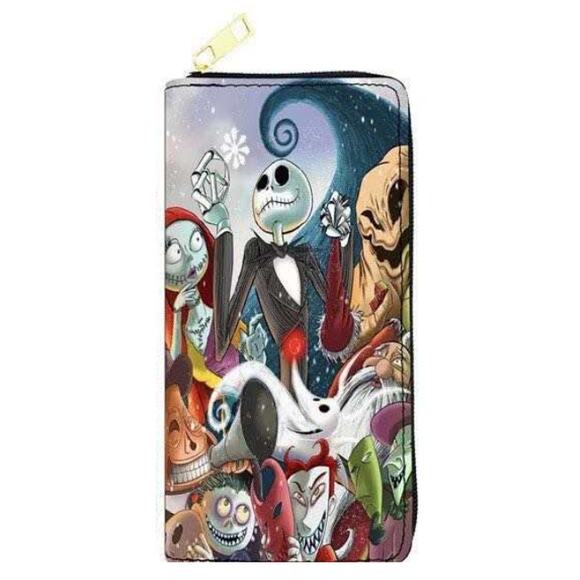Nightmare Before Christmas Billfold Zippered Wallet Skellington (47) - Picture 1 of 2